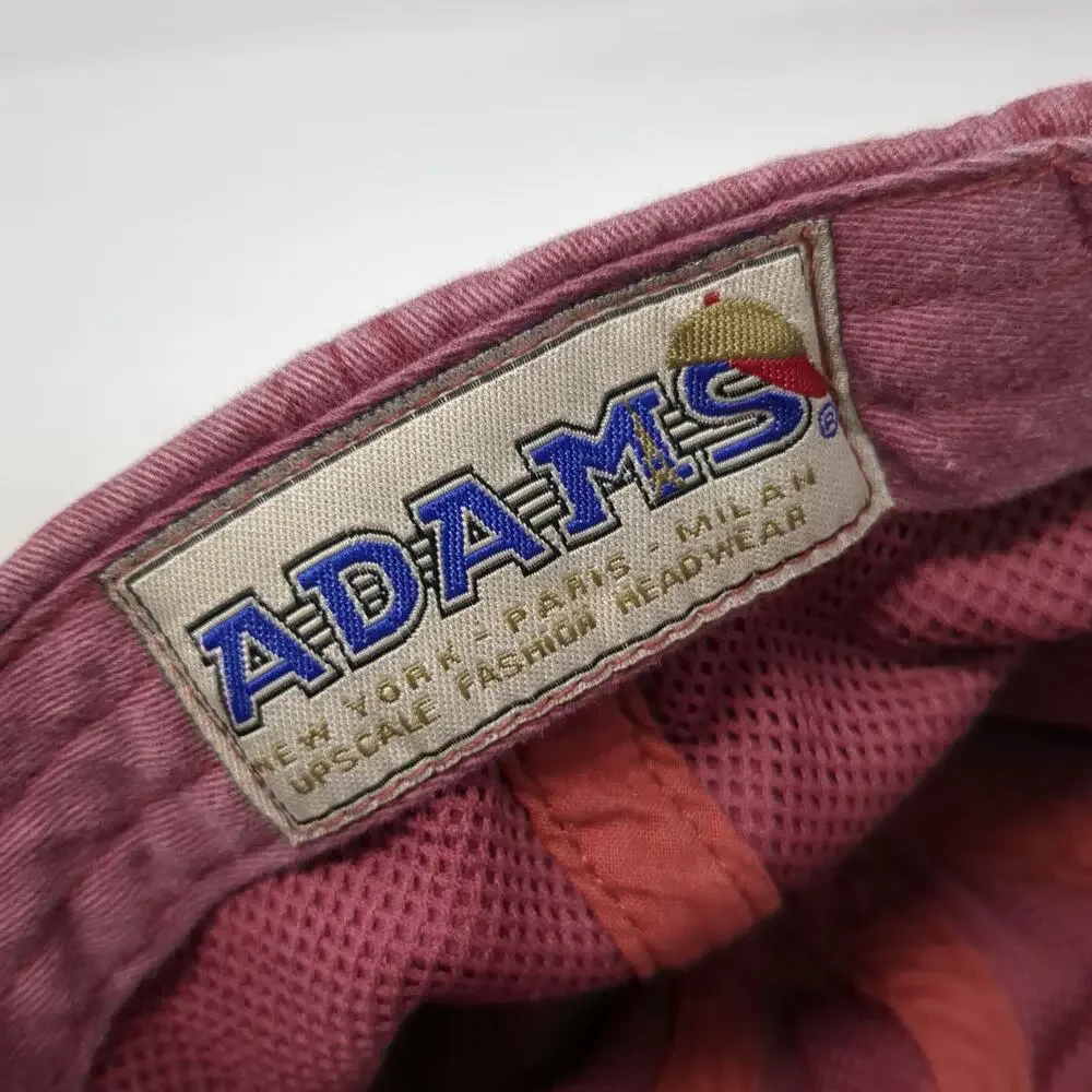 Adams Baseball Cap Red One Size SPB Contracting Slideback Leather Strap Hat